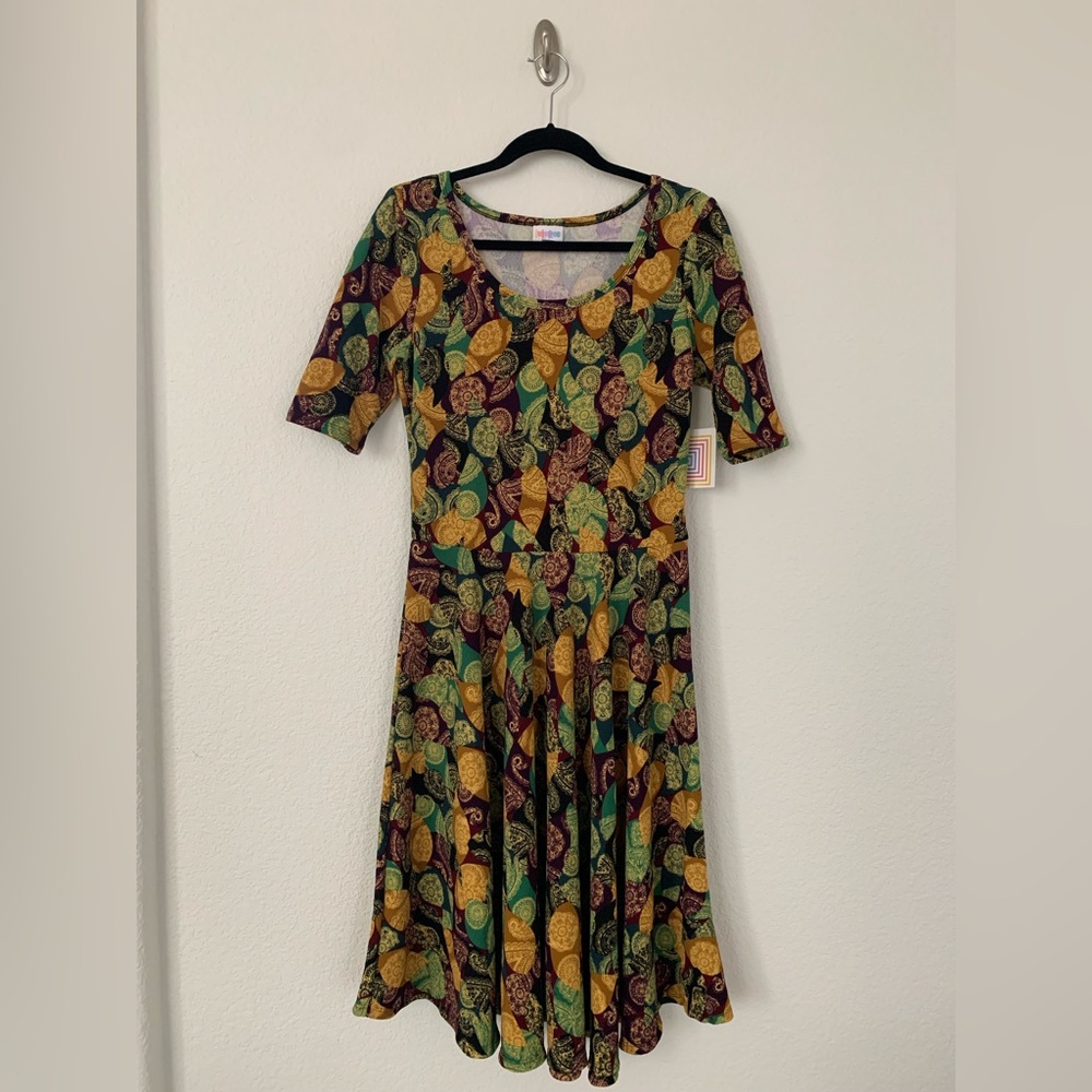 COPY - Lularoe Nicole Dress Multicolor Print Size L NWT
